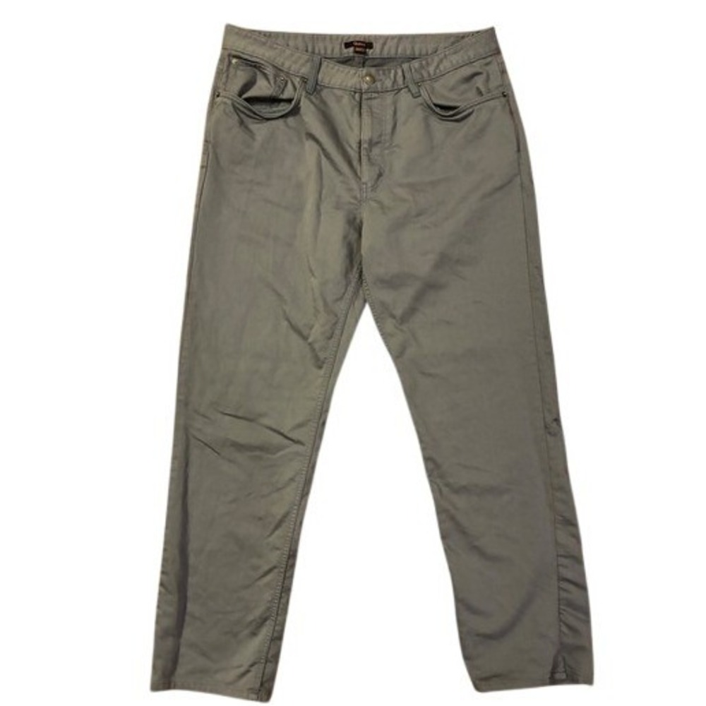 Quince Mens 5-Pocket Chino Pants 36x32 Slate Blue Grey Cotton Stretch Straight